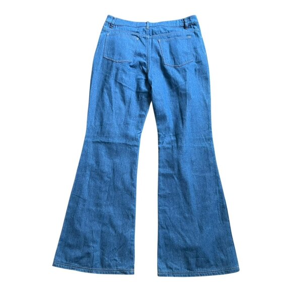 Tyler McGillivary Thingamabob Pants Seashell Retro Wide Leg Flare 70's Jeans XL - Picture 2 of 11